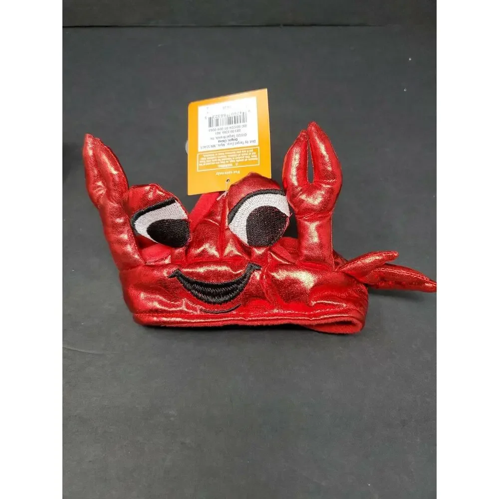 Hyde And Eek Cat Crab Fish Taco Costume Halloween Red Shiny Headpiece Hat NWT